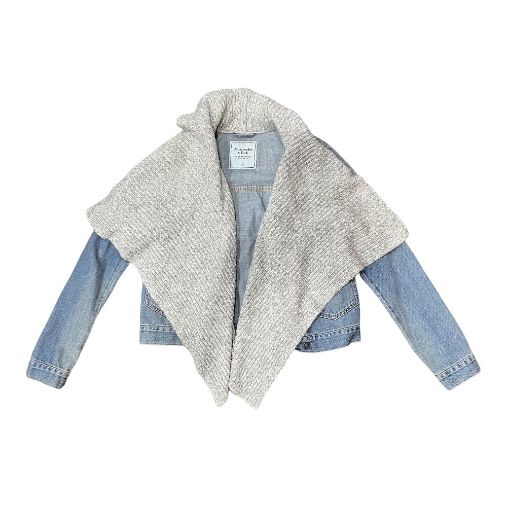 Abercrombie & Fitch Jean Jacket With Sweater Collar Size Small Women’s